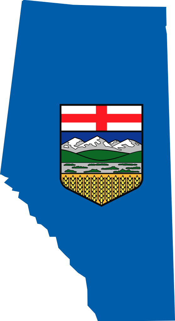 Flag map of Alberta