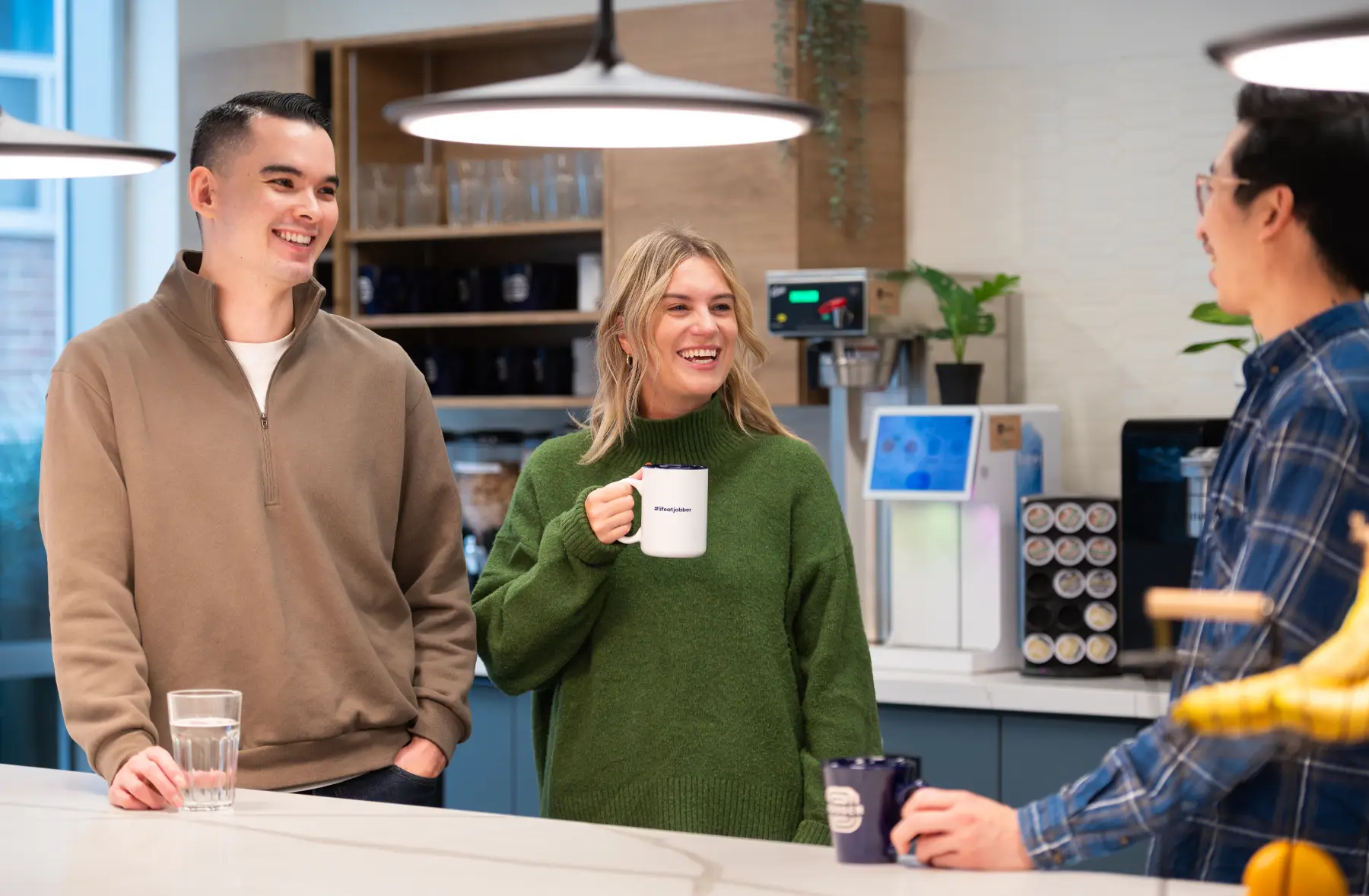 Hanging out in our office kitchen
