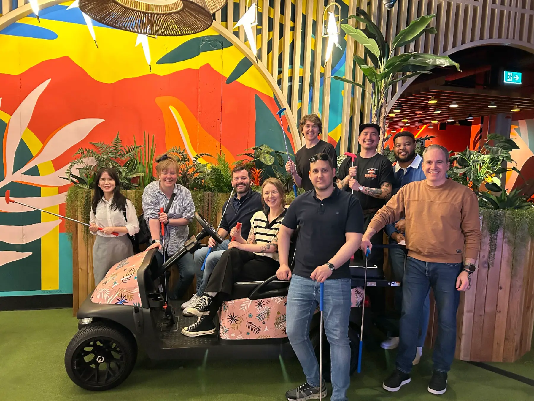 Our amazing customer support team enjoying a fun offsite activity