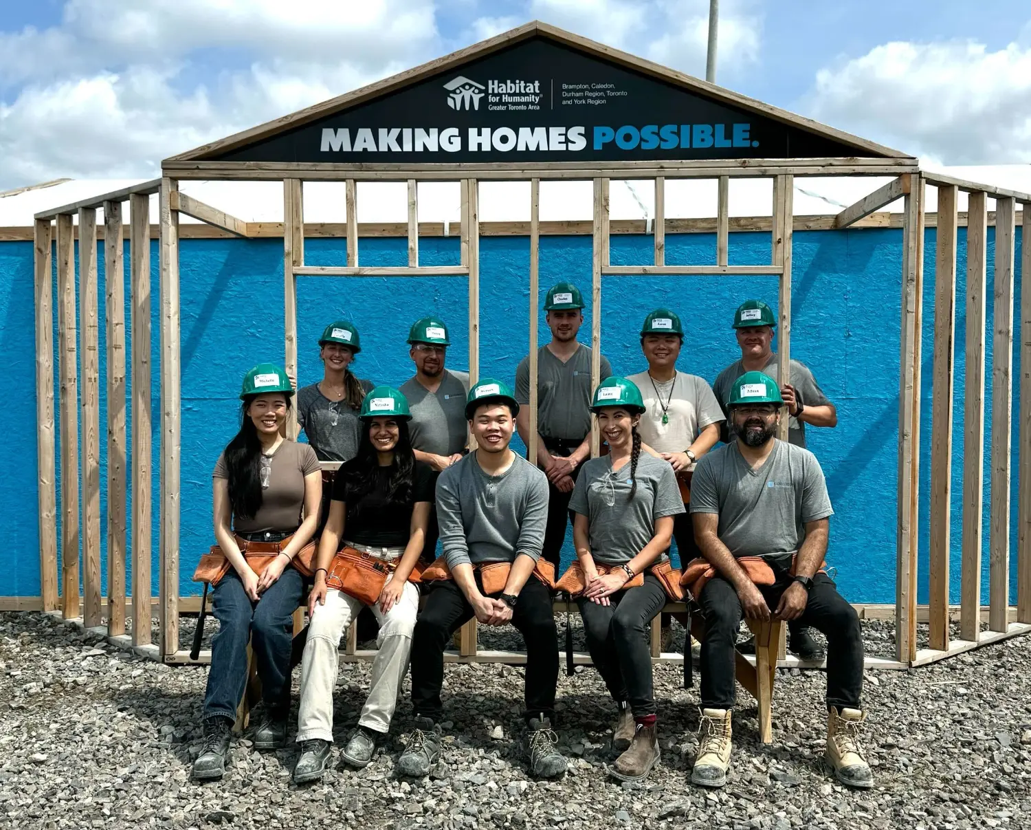Employees volunteering at Habitat for Humanity.