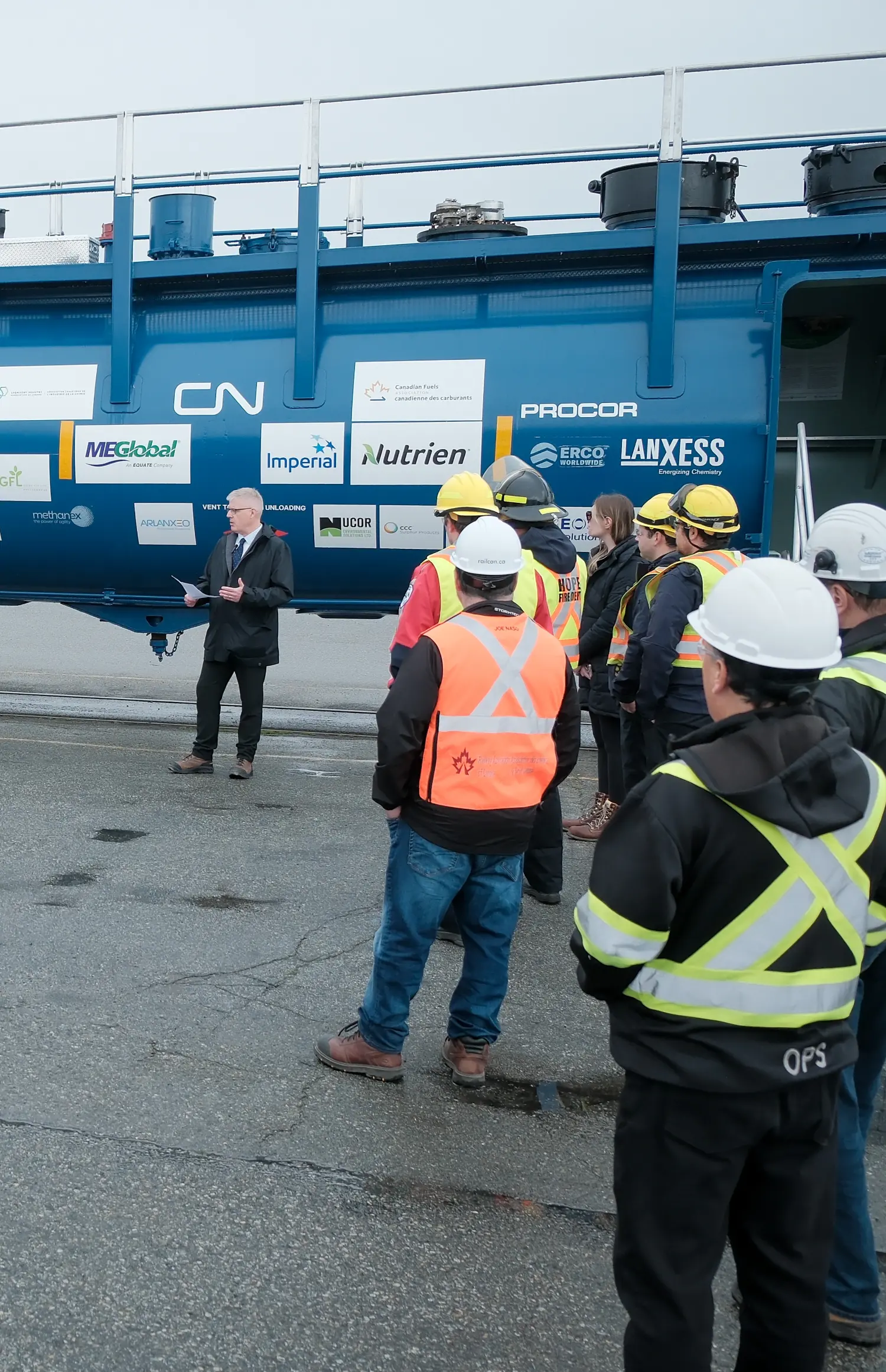 President and CEO speaking at the launch of the Safety Train