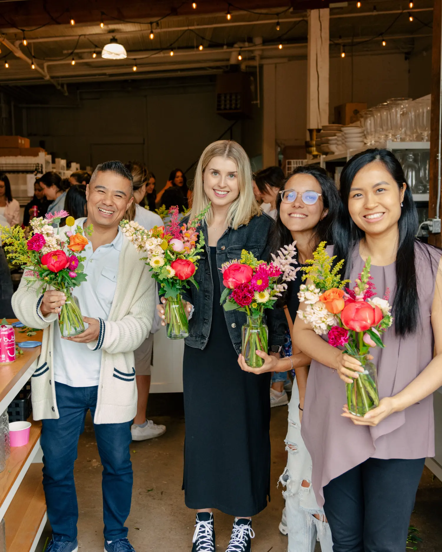 Team social event - learning the art of floral arrangements!