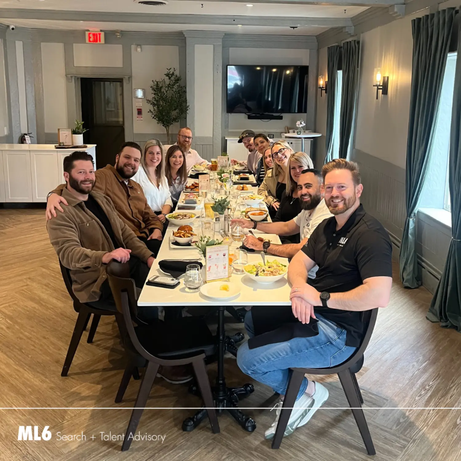 ML6 team at lunch during the mid-year review held in Burlington, Ontario