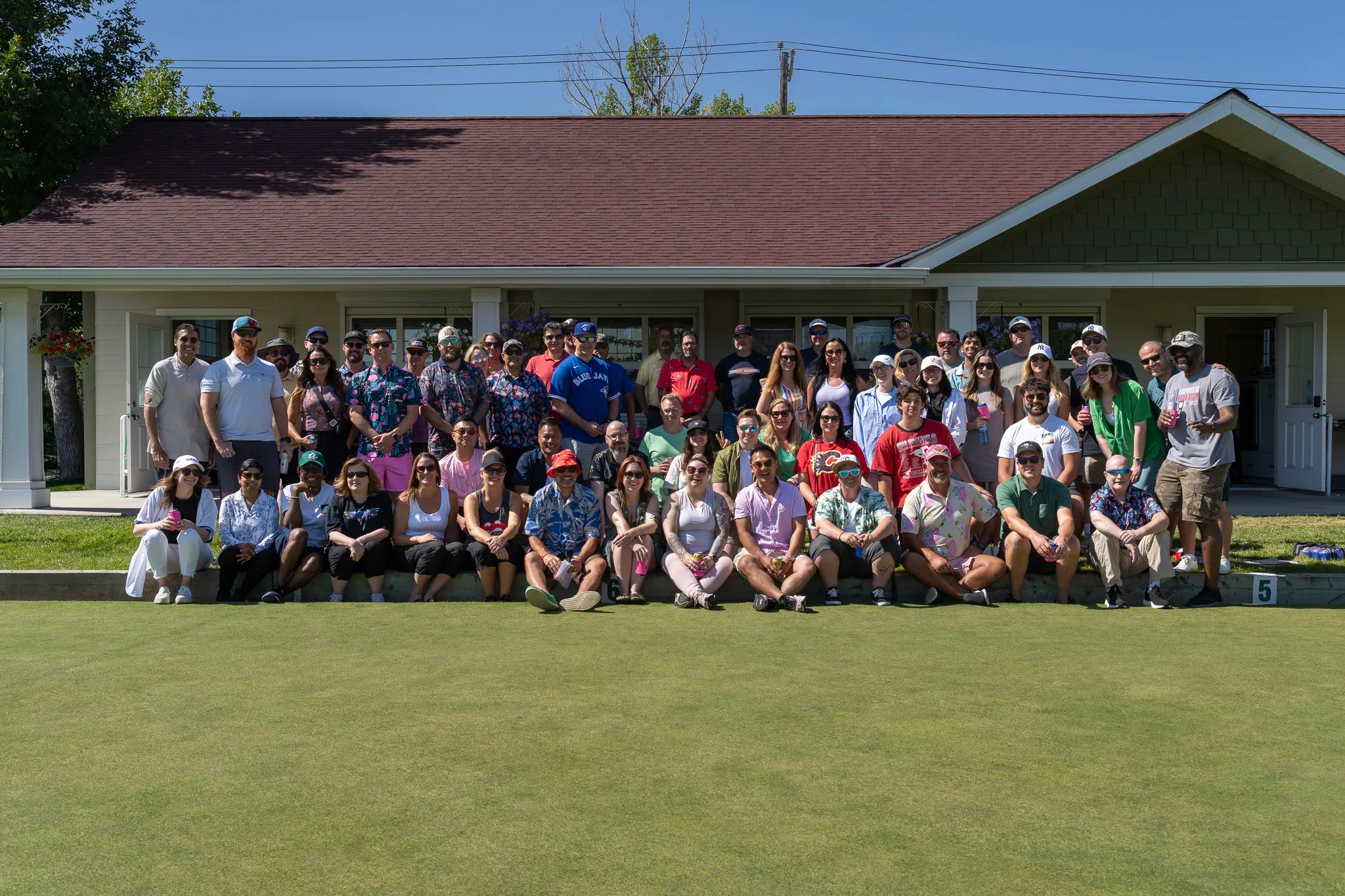 Lawn bowling for fun at our annual summer team day.