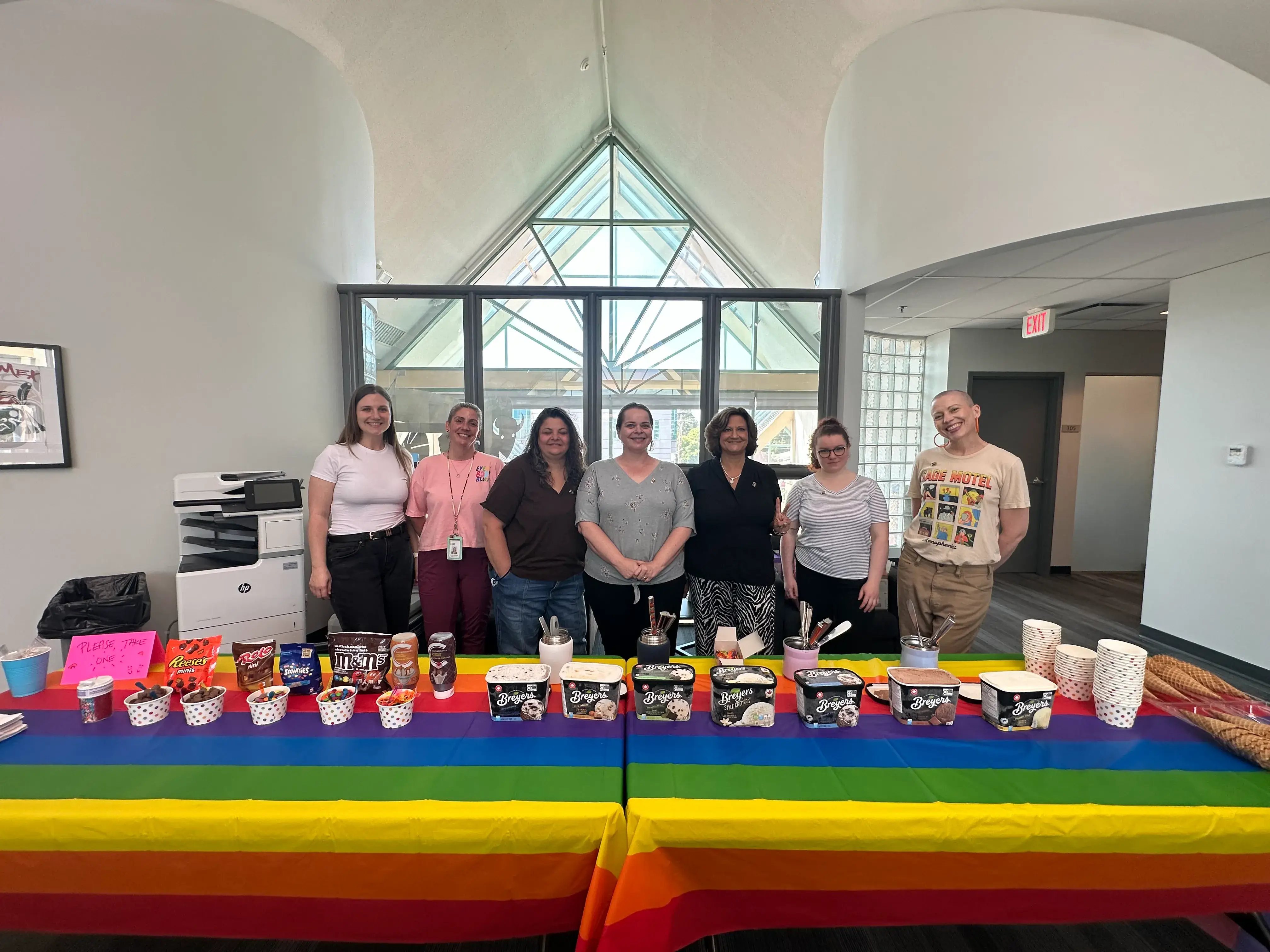 The Employee Engagement Committee hosts an Ice Cream Social each summer in conjunction with Pride Celebrations.