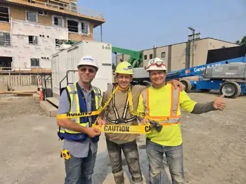 Construction staff posing for a photo