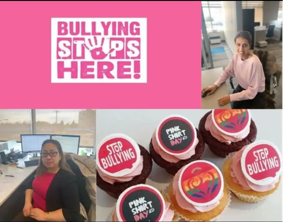 Making a point about the importance of anti-bullying not just in schools, but at work and every day life.