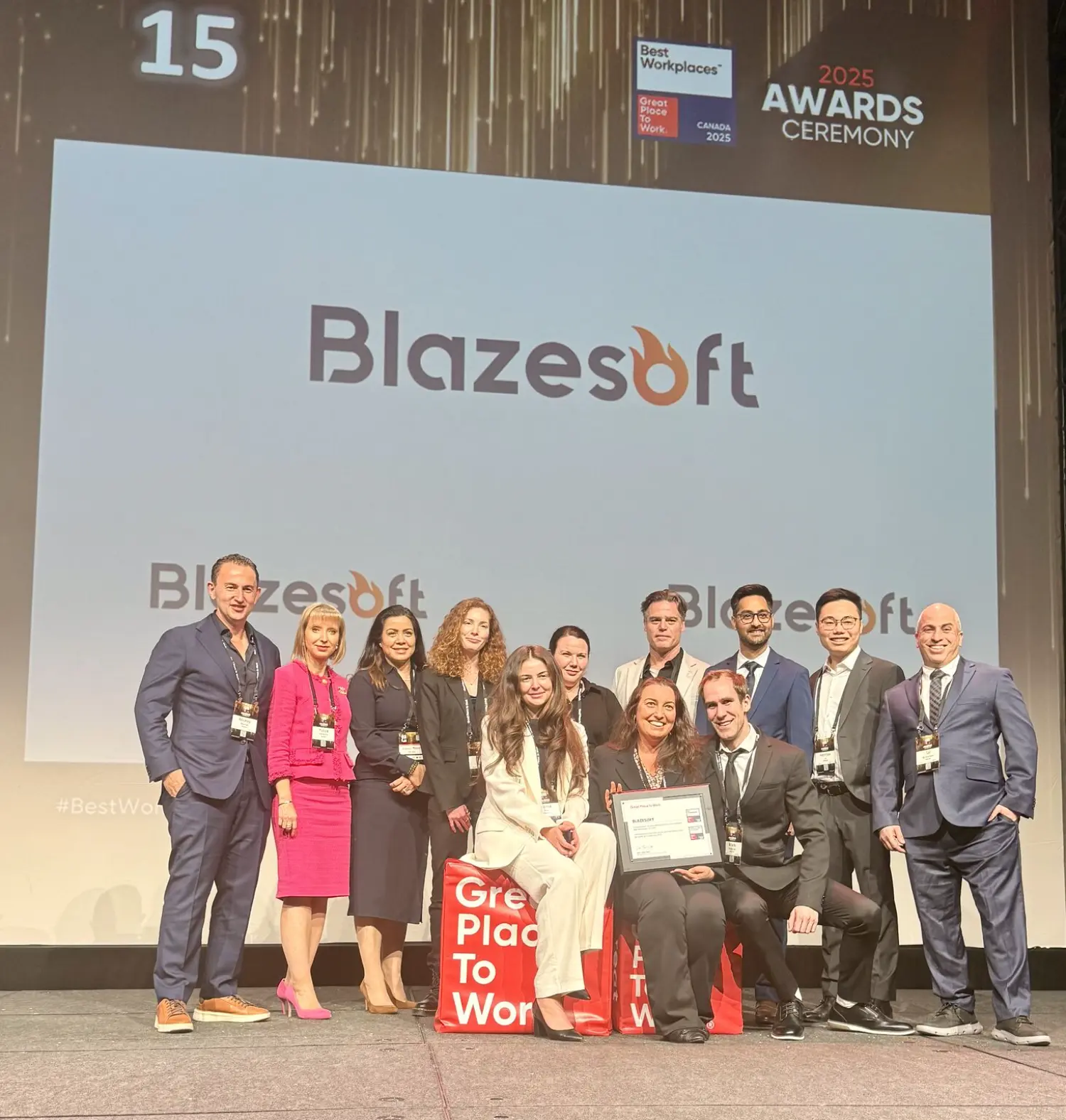 Blazesoft proudly ranked #15 on the Great Place to Work® Canada list in 2024, up from #34 the previous year(2023)!