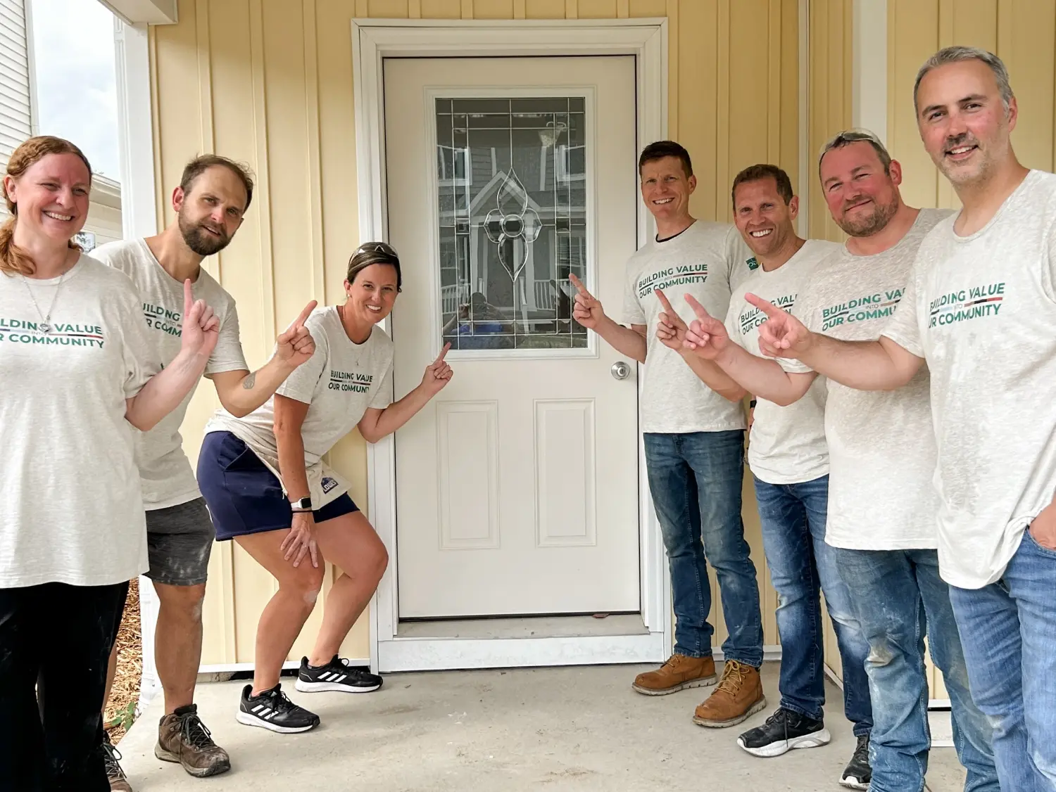 Marketing Team spots some ODL doorglass while volunteering for Habitat for Humanity. ODL is active in our communities.