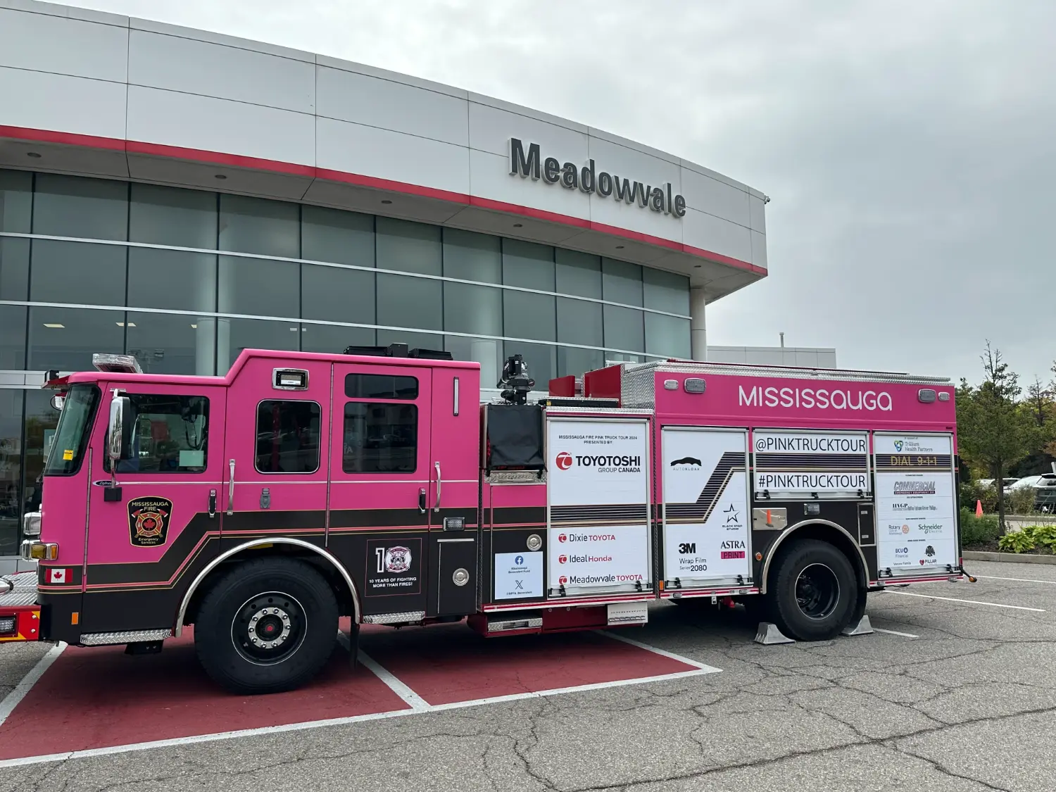 Charity Lead Sponsor for Mississauga Firefighters Benevolent Fund Pink Firetruck Tour