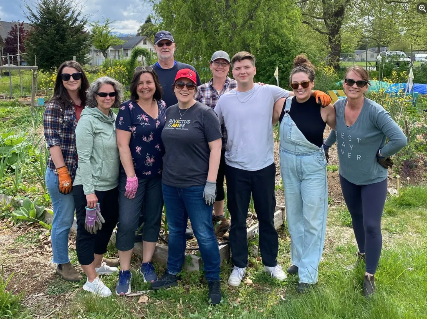 One of our teams volunteering at a community garden for a non-profit society that provides a range of food programs.