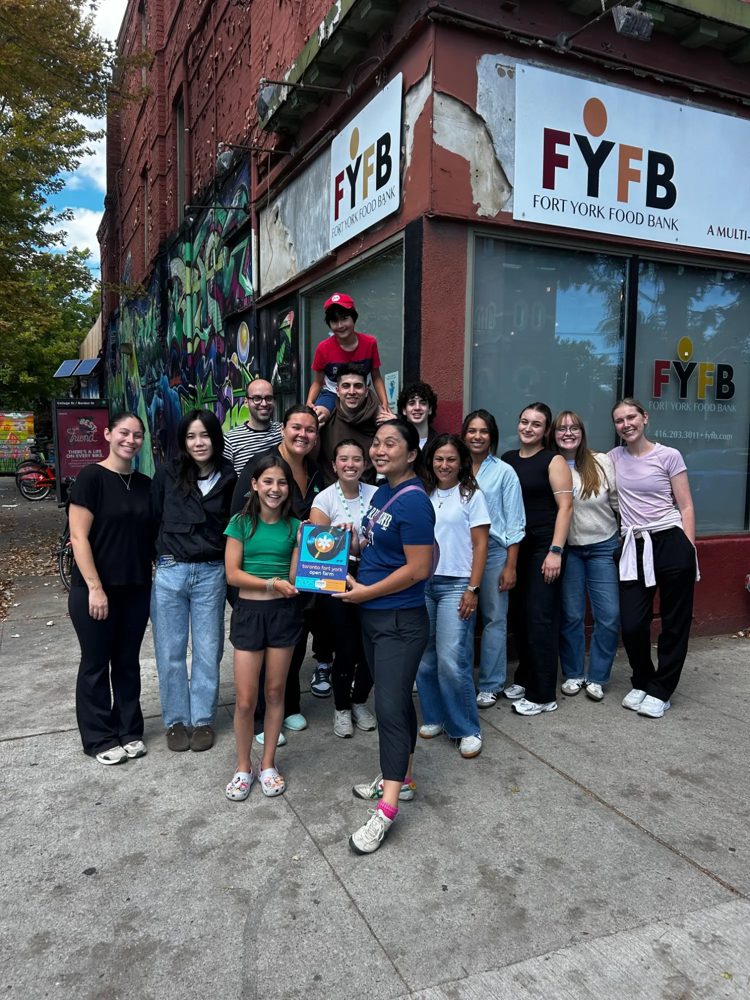 Post-volunteering at our local food bank, Fort York Food Bank, in downtown Toronto.