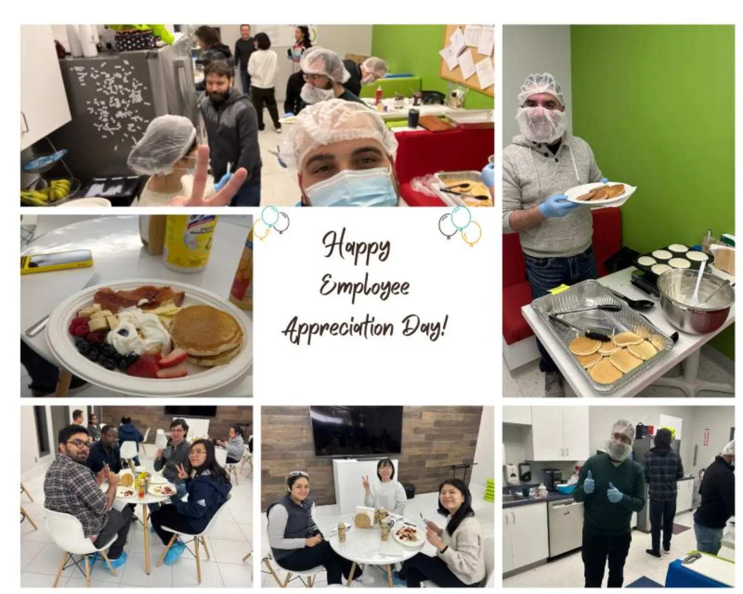 Employee Appreciation Day, managers cook breakfast for employees as there are several surprises throughout the day