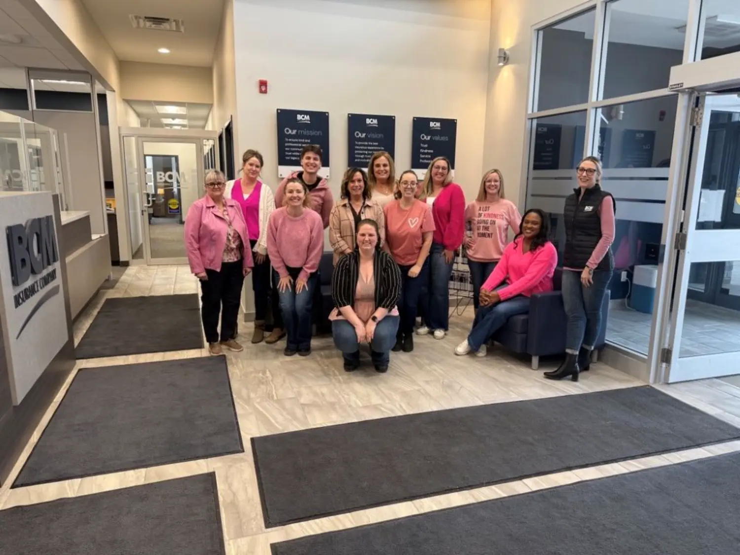 Members of BCM donned pink shirts to show their support for Pink Shirt Day and their initiative to end bullying.