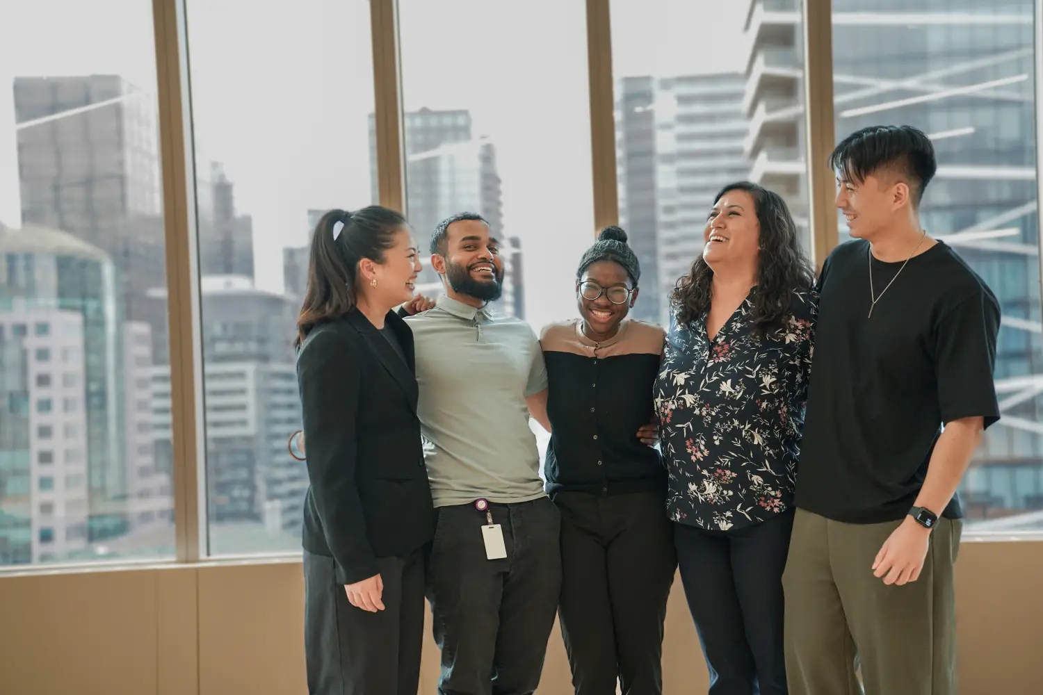 Randawnique Coakley, Senior Analyst, Operations, with colleagues from our National office.