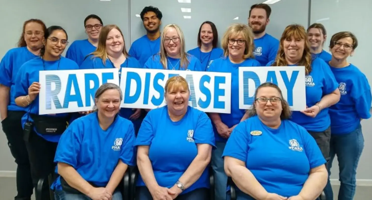 PHARA employees wear blue to raise awareness for Rare Disease Day.