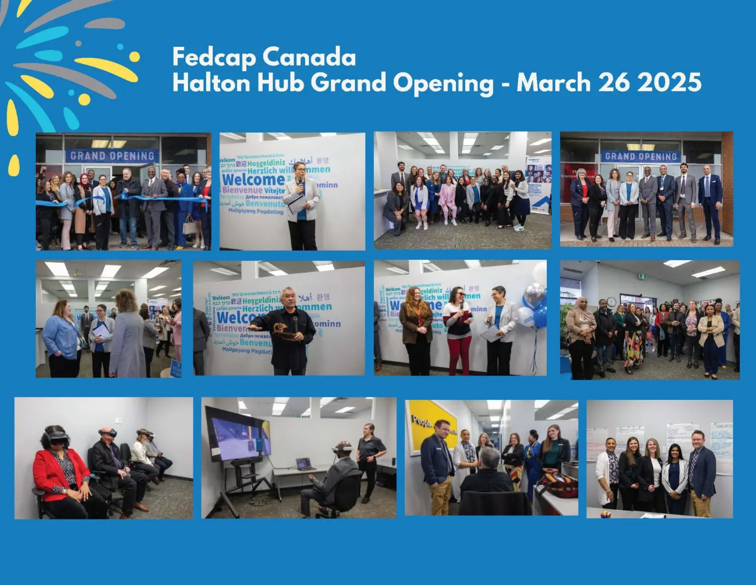 A collage of photos from our Halton Hub Grand Opening event in March 2025