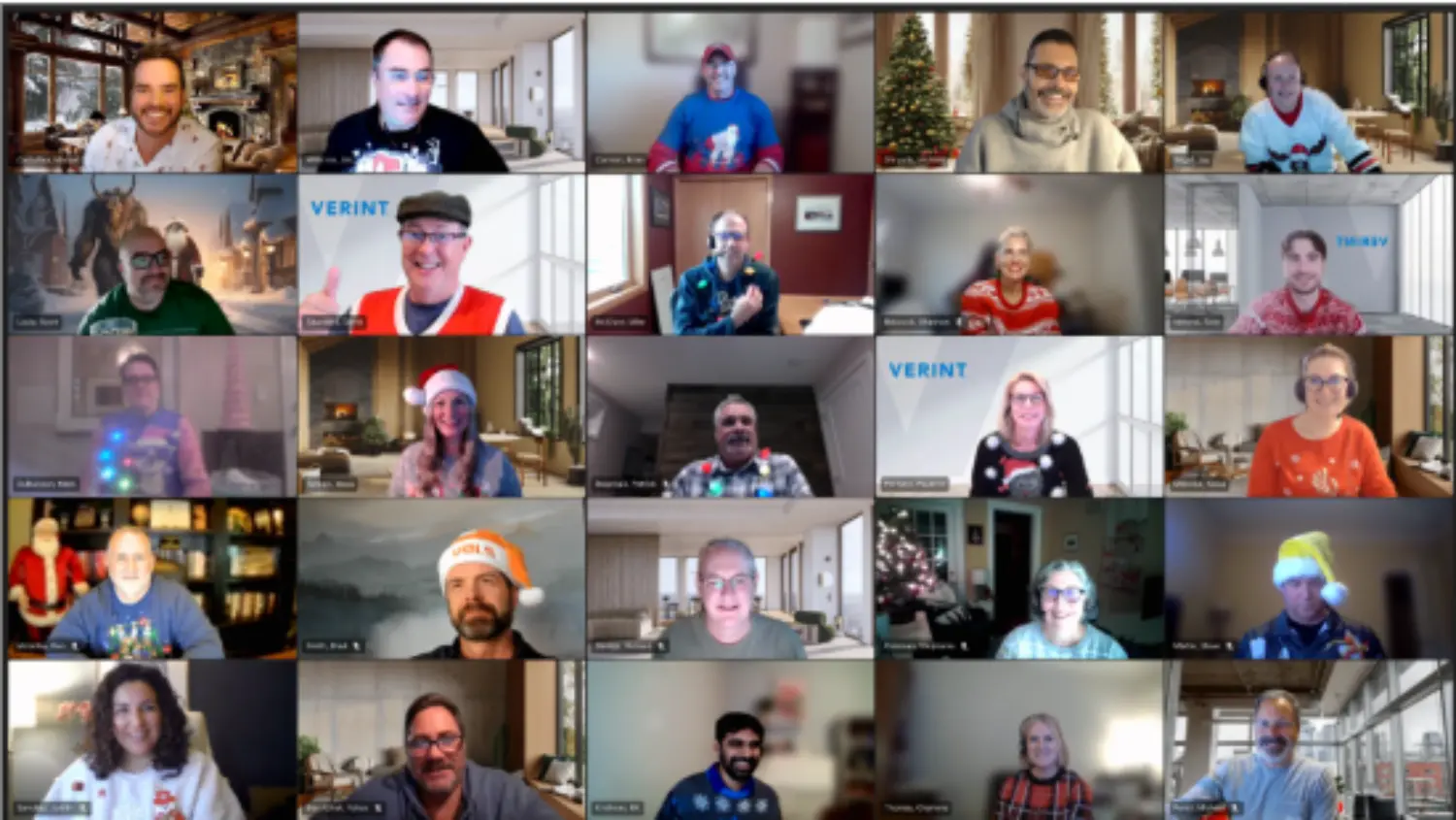 Holiday virtual team meeting