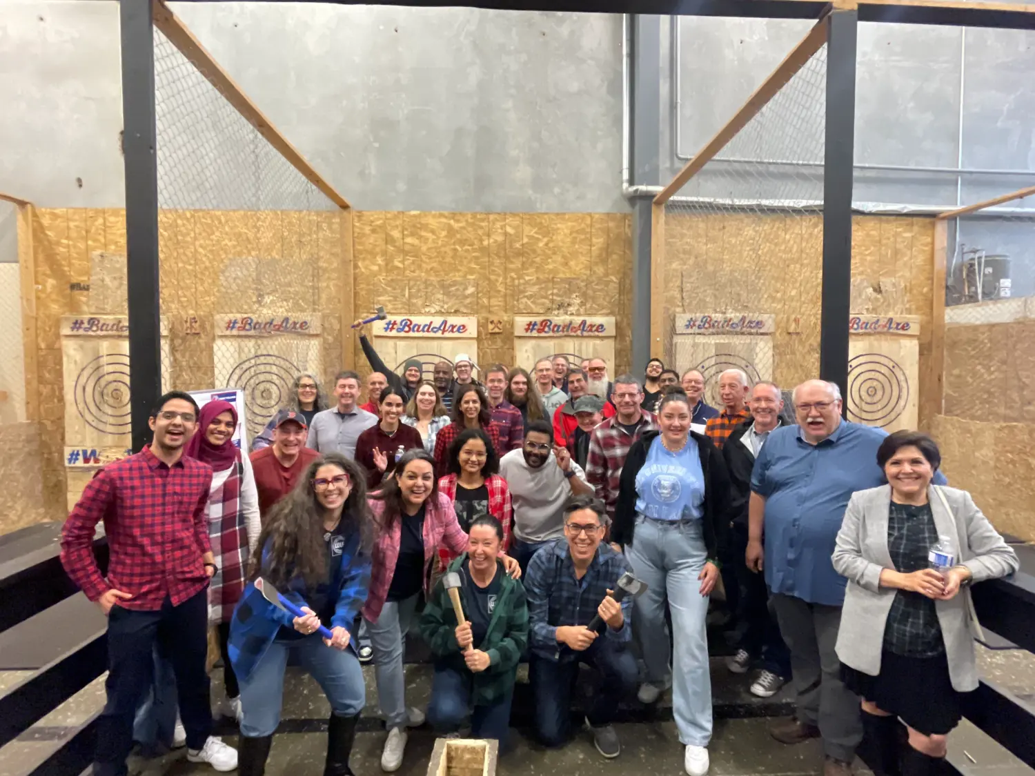 Team axe throwing—great aim, big laughs, and even better bonding. Sharp skills and sharper camaraderie!