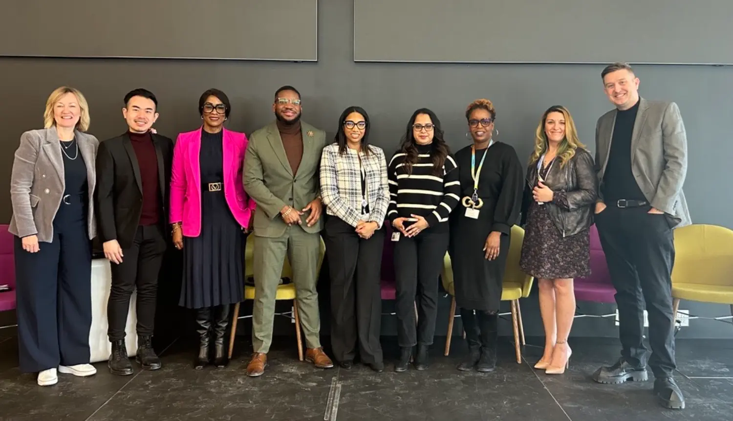 Colleagues gather for a Black History Month panel in Markham.