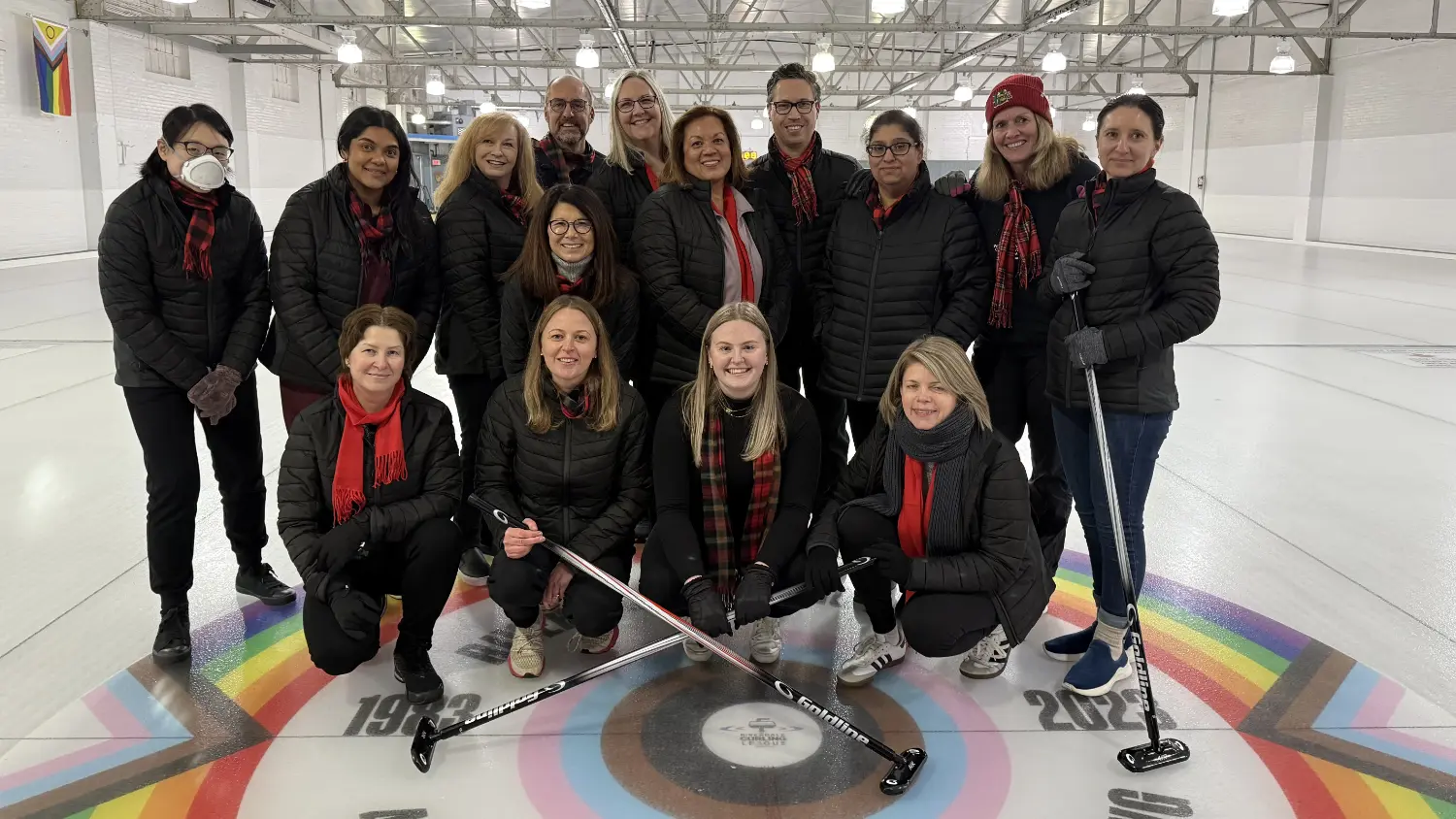 The team celebrates our hard work and collaboration with an EOY get together. In 2024, we took to the ice to curl.