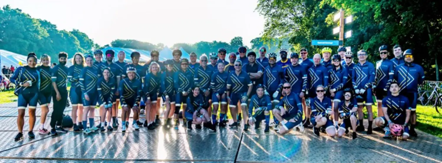 Employees at the Ride to Conquer Cancer fundraising event