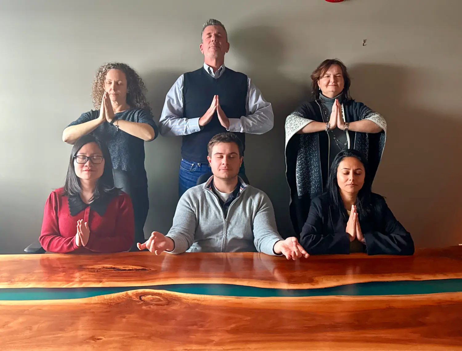 Staff participating in a wellness challenge