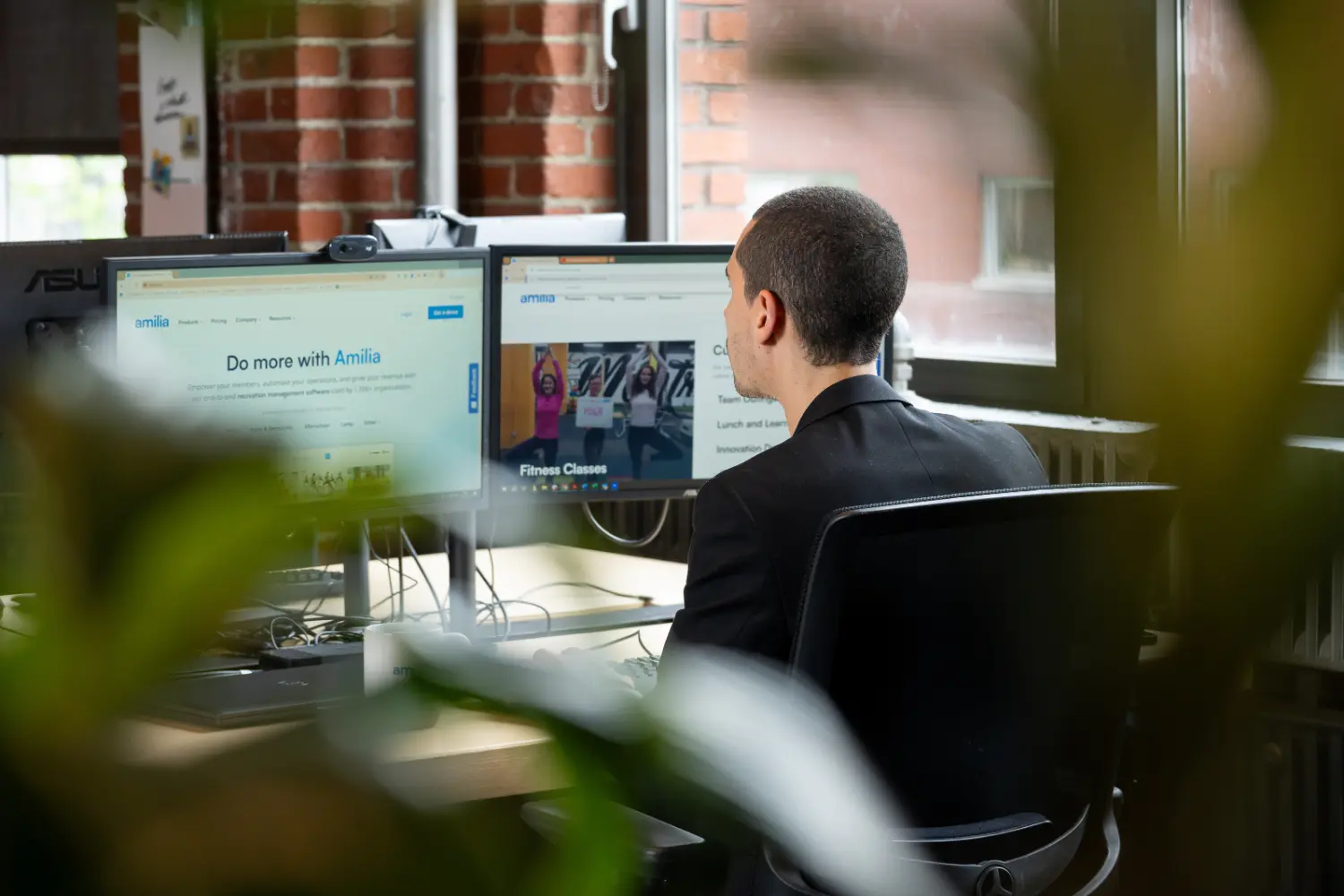 Inside our Montreal office: a workspace for both individual focus and team discussions.