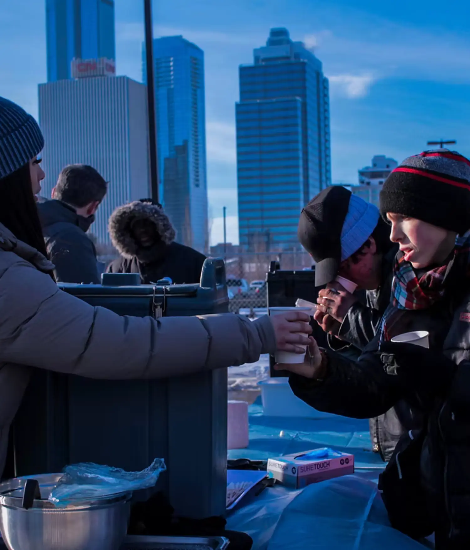 Emergency Response during the coldest months in th downtown Edmonton