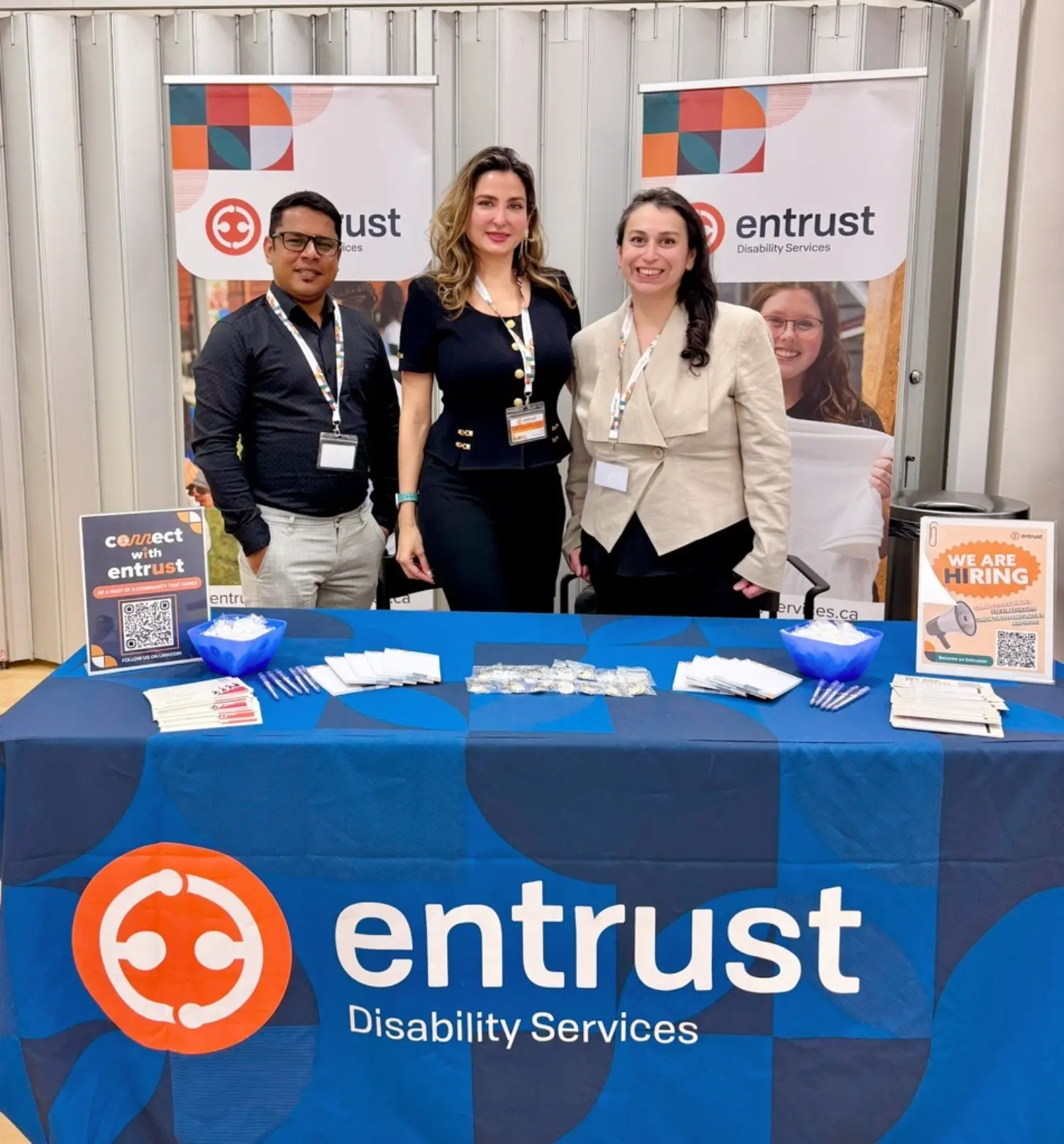 Talent Acquisition Team at one of the multiple Career Fairs Entrust participates in.