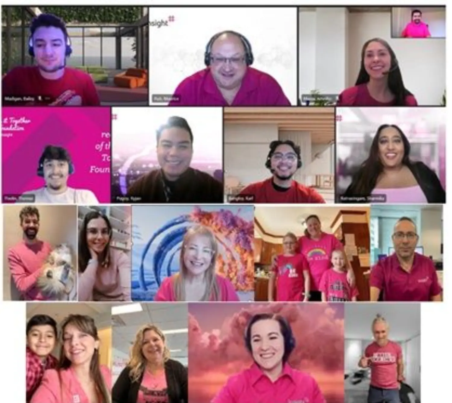 Teammates celebrating Pink Shirt Day.