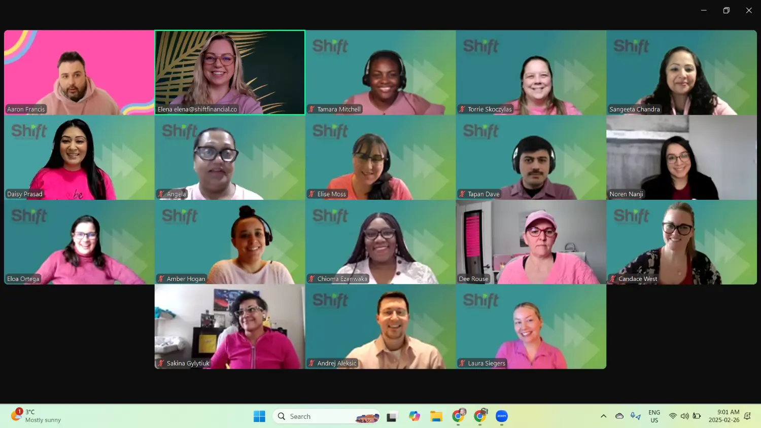 Our whole team dressing up for Wear Pink Day!