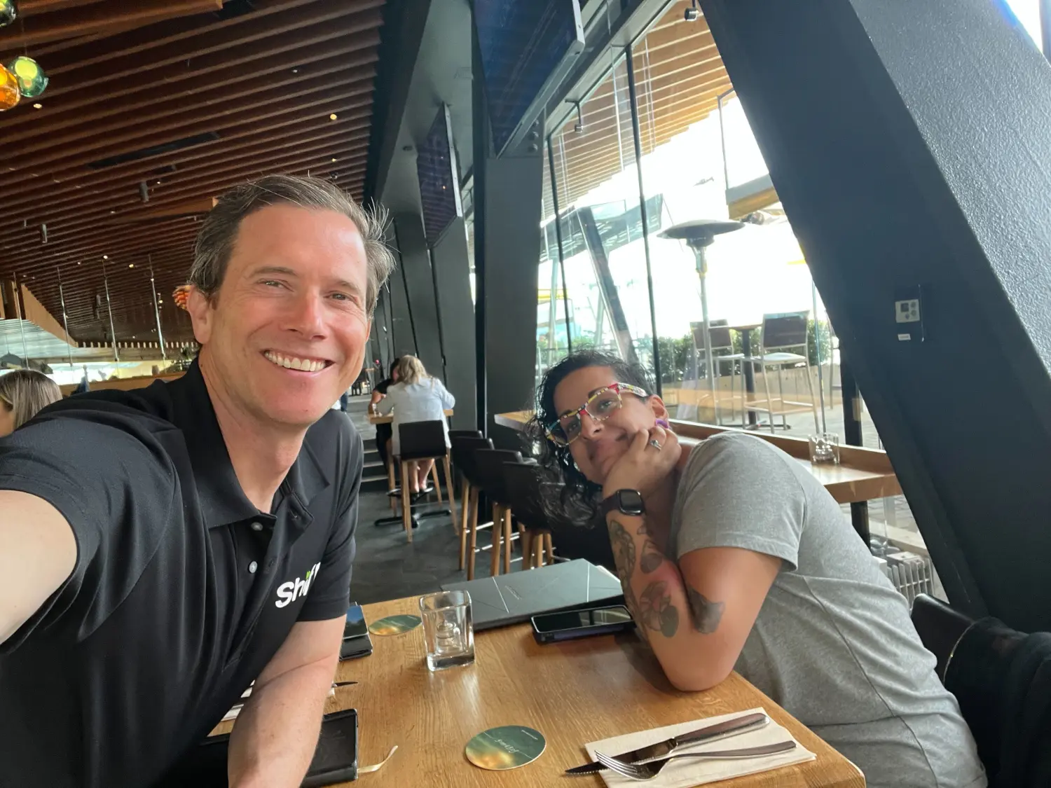 Spencer and Sakina meeting up for a work lunch!