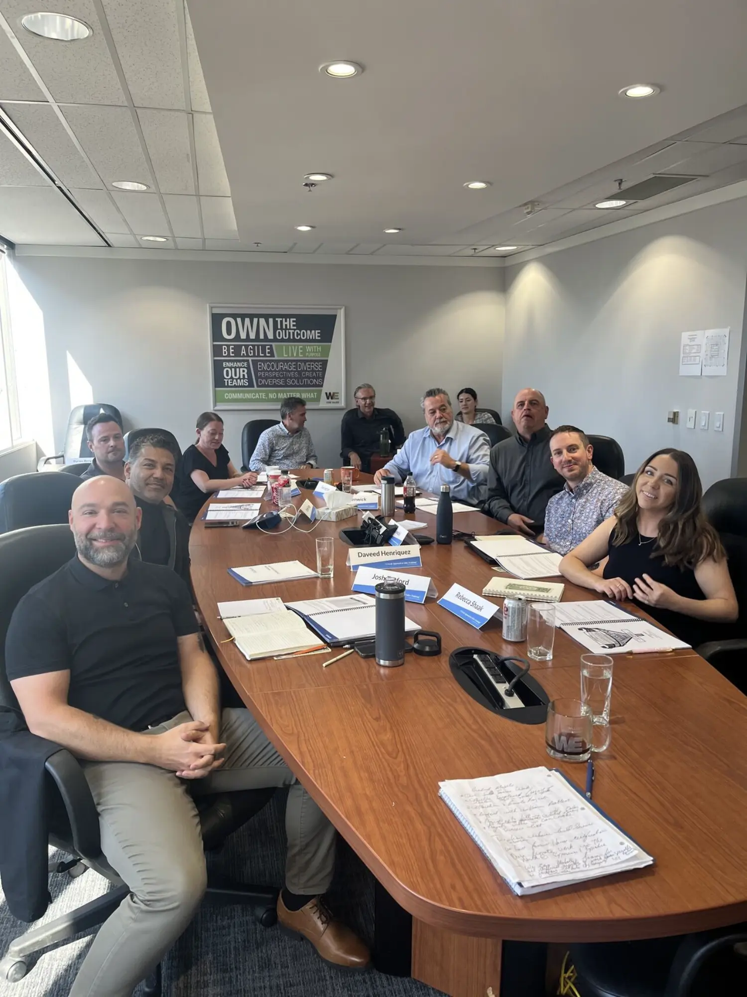 Sales teams meeting in Calgary for a learning session