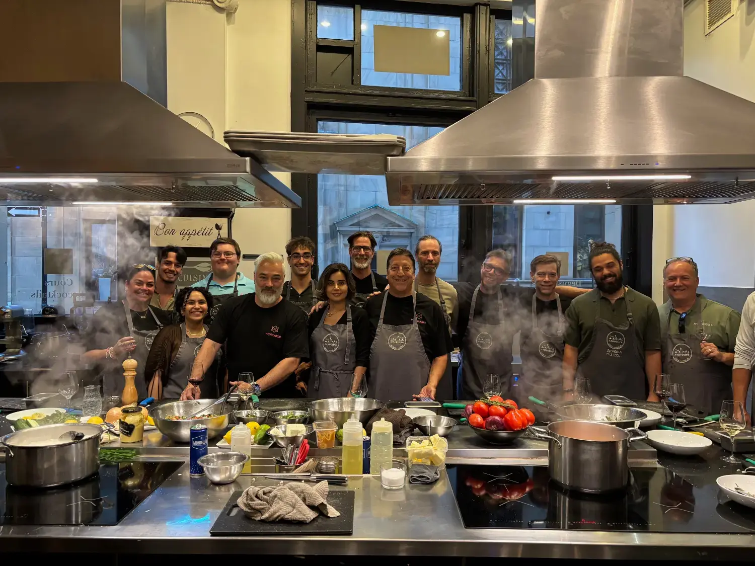 WorkAxle team members at a cooking class