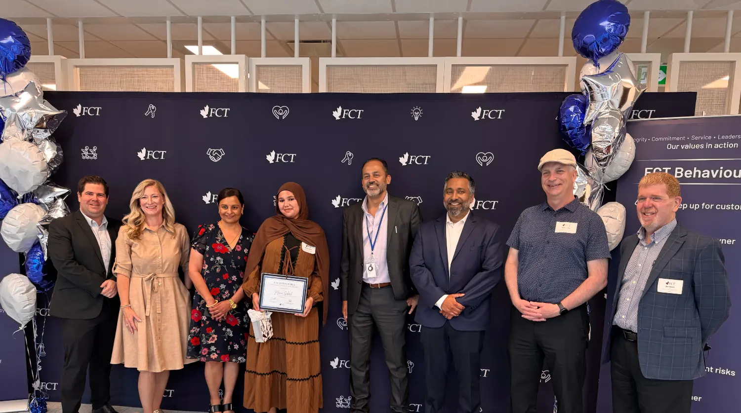 FCT and Halton Learning Foundation presenting William G. Davis scholarship to award recipient.