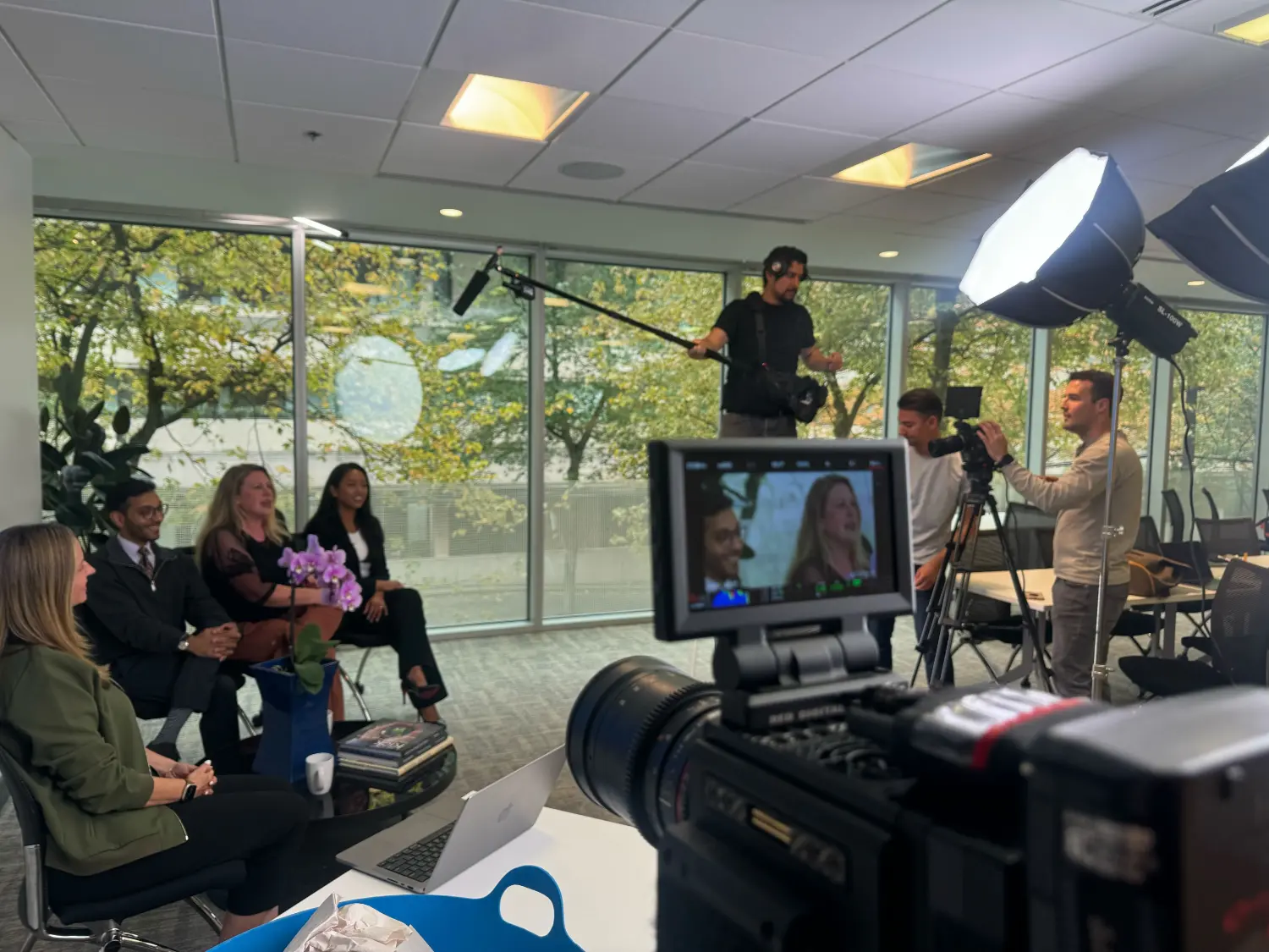 Behind the scenes at our 'What's the impact in your portfolio' video shoot