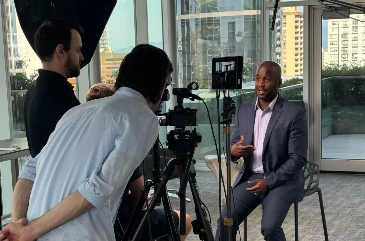 Portfolio Manager Darryl Brown on set at our team video shoot