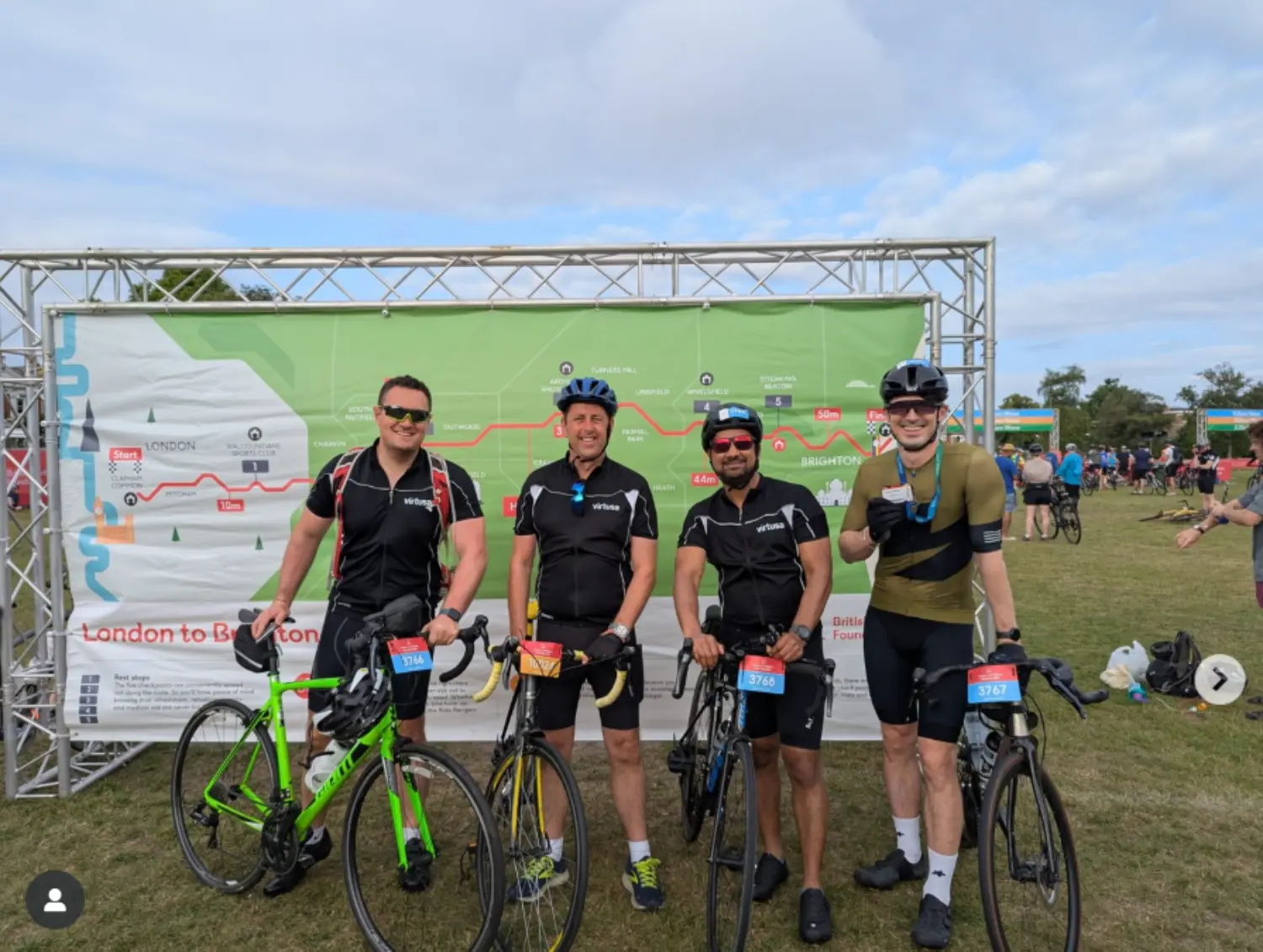 Virtusans participate in the 48th annual London to Brighton ride