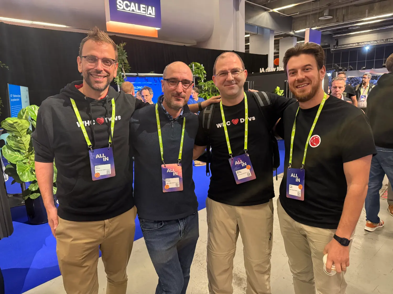 WHC leadership at the ALL IN event in Montreal, celebrating innovation and collaboration in Canada’s tech scene.