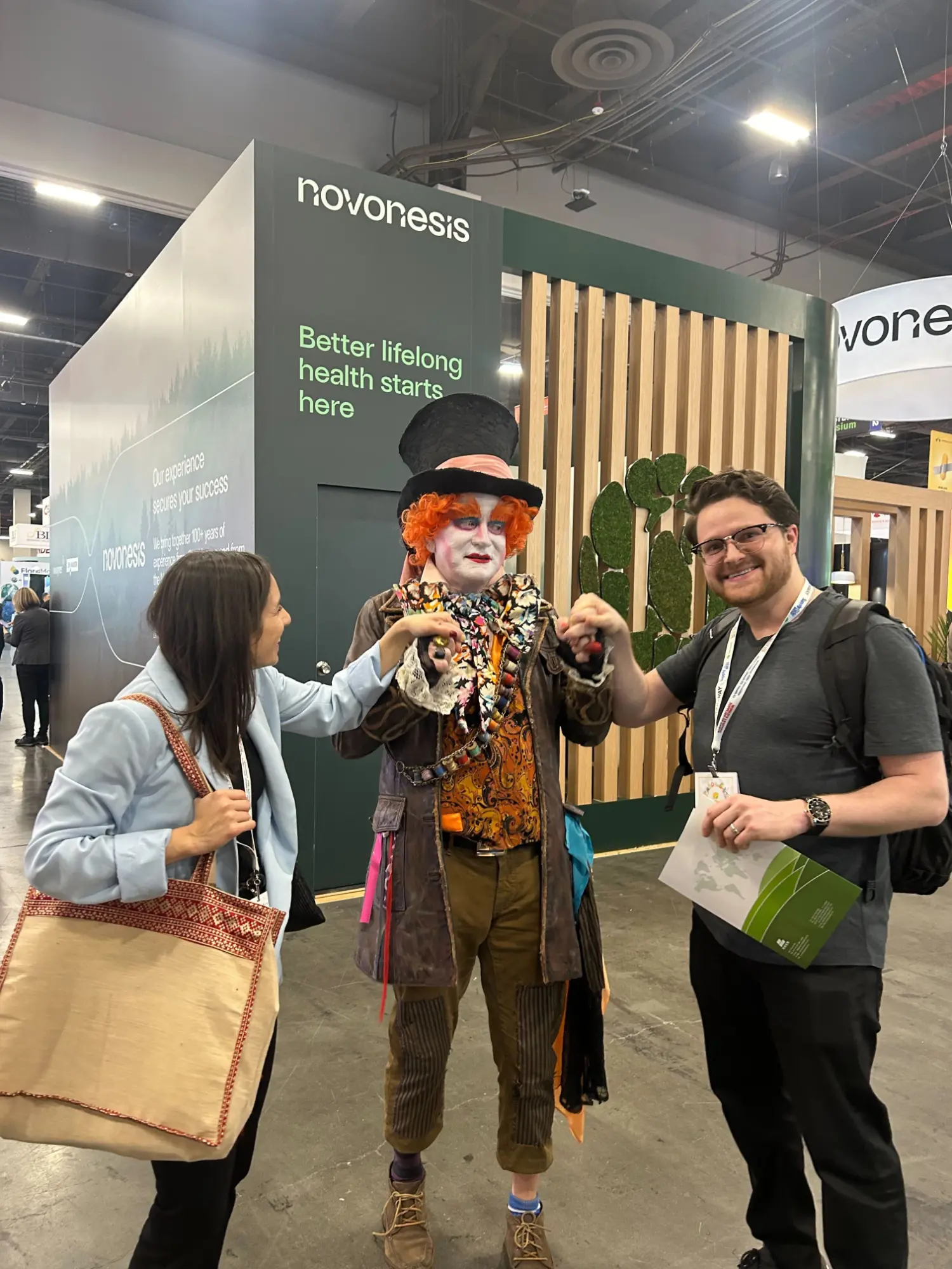 Meeting interesting suppliers at Supply Side West.  (Picture includes our Supply Chain Manager and CEO -Sam Davies)