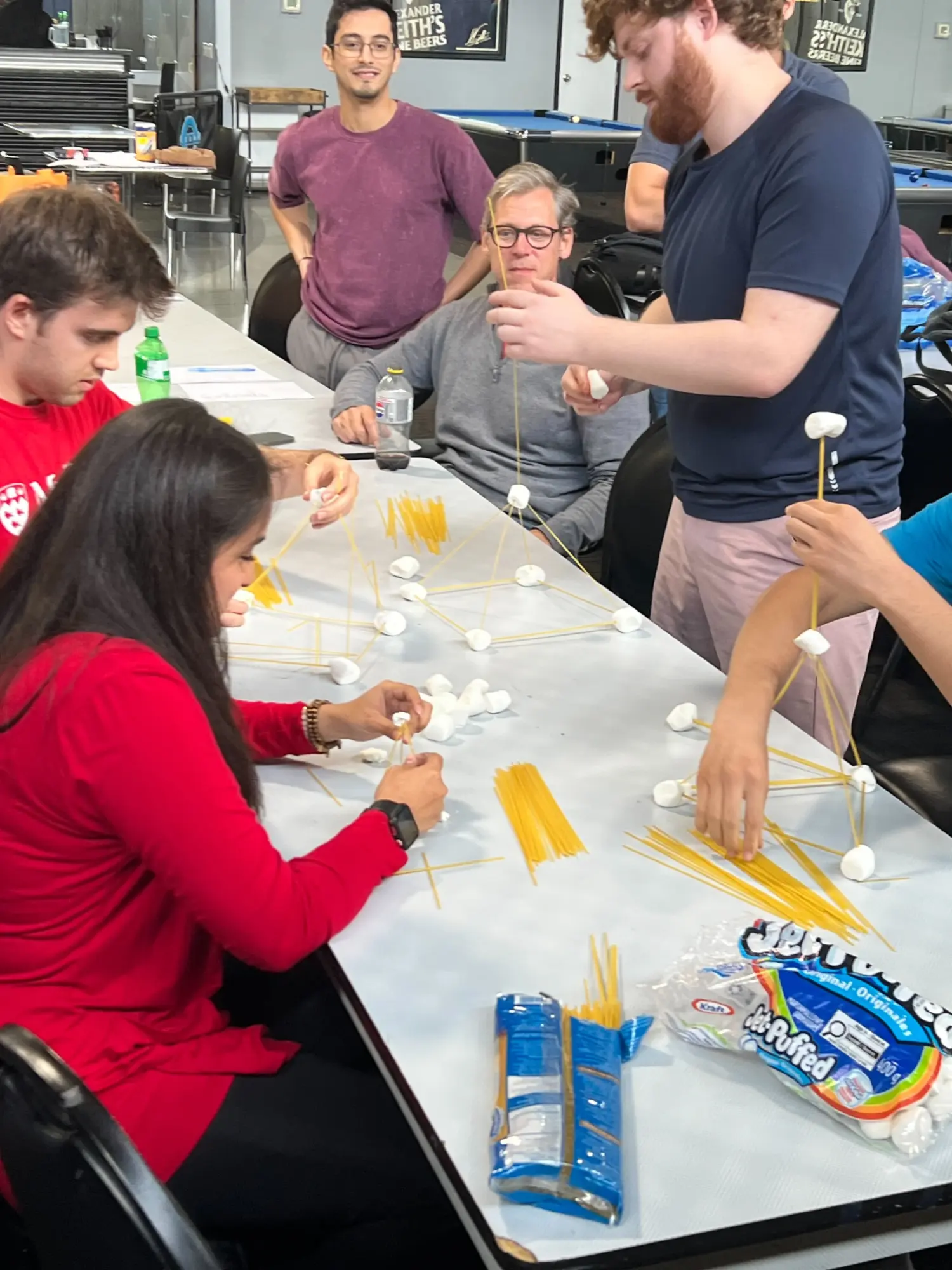 Having fun with team building activities.