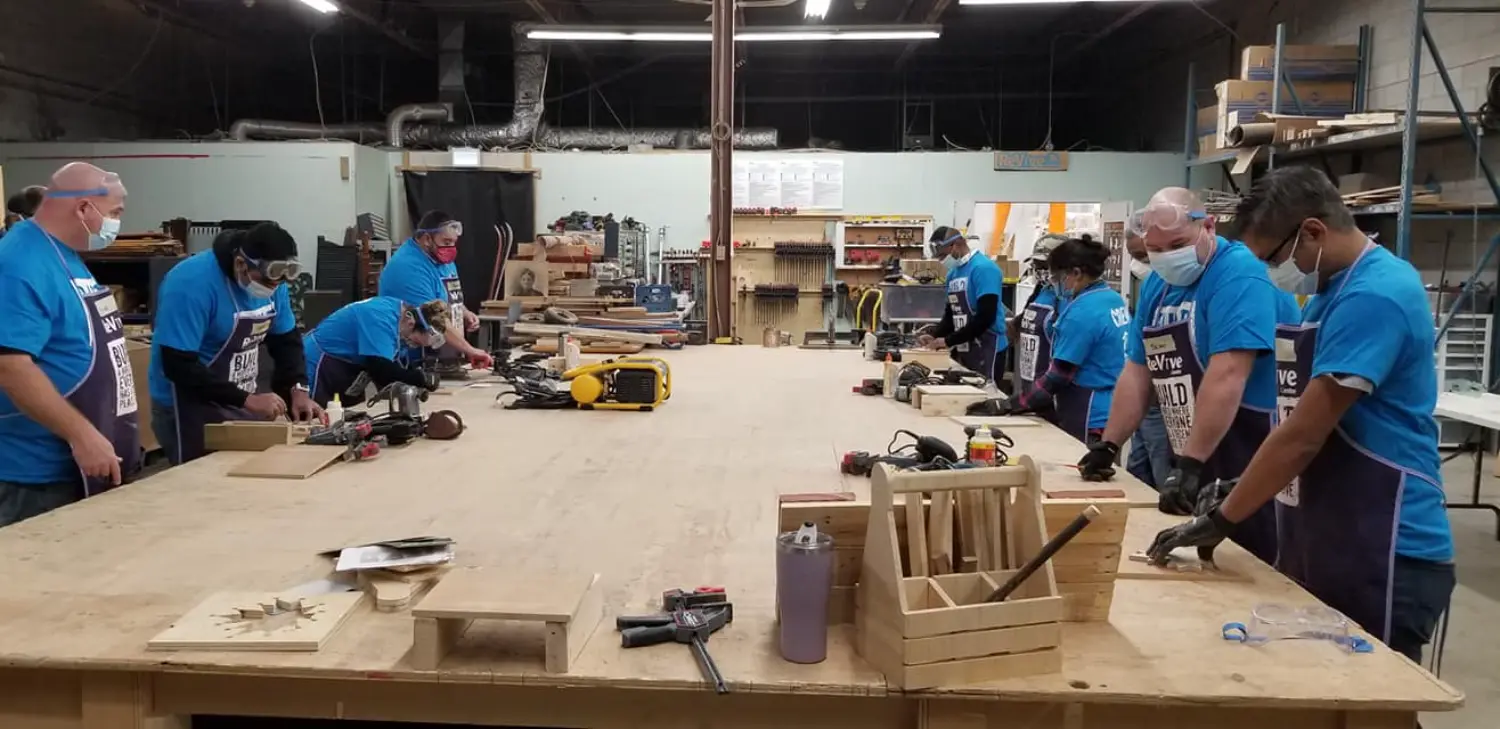Our Ontario Cares Teams built furniture in support of Habitat For Humanity.