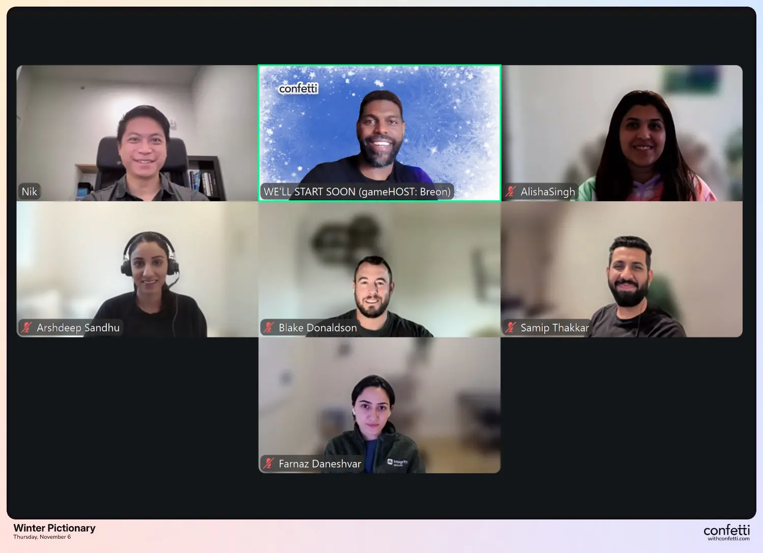 Our monthly employee engagement/social team event we organize different activities each month - Winter Pictionary