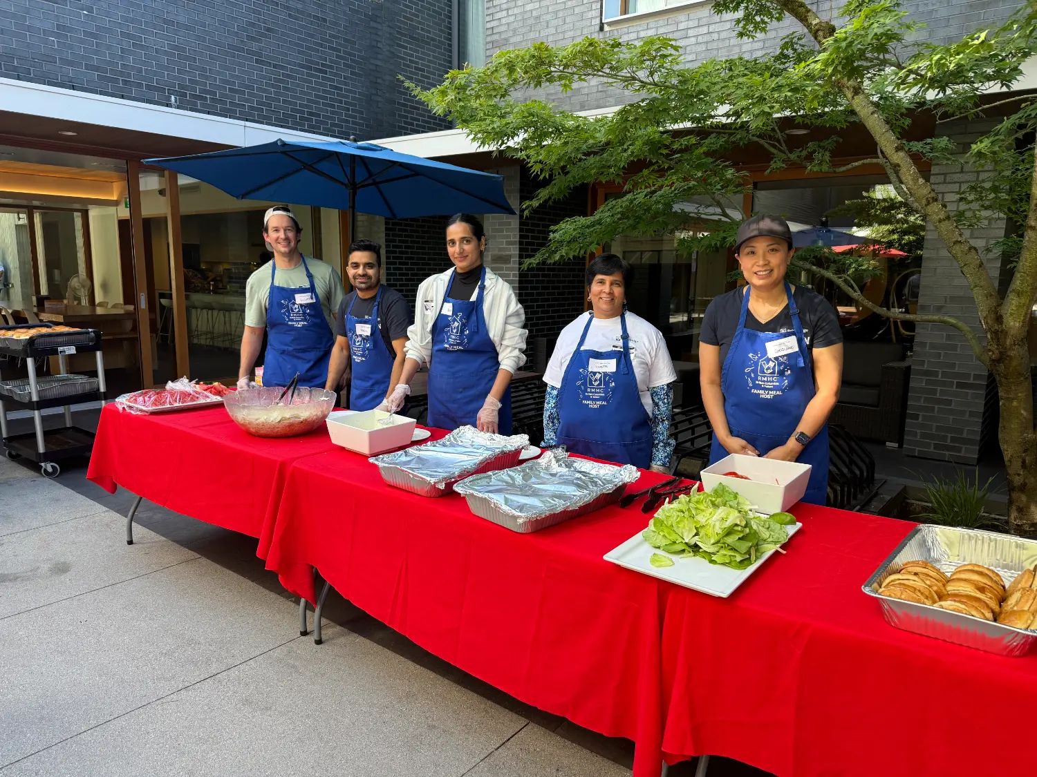 Volunteers helped prep and serve lunch for the sick kids and families that stay at the Ronald McDonald House of BC.