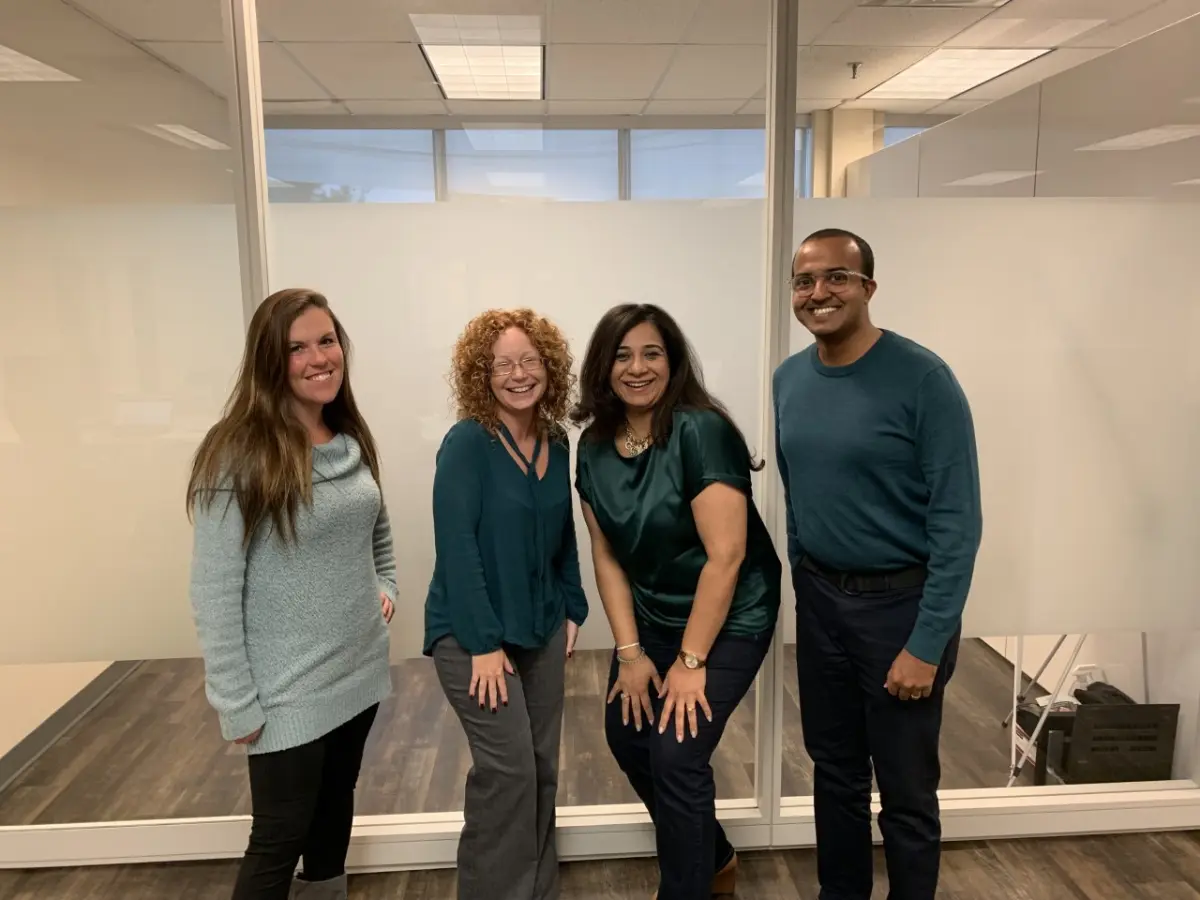 During COVID times, when we were smaller, we met at the office for memory's sake.