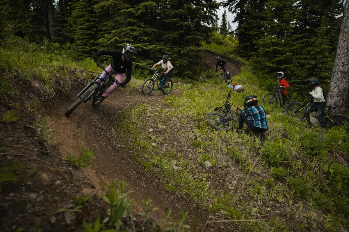 Nothing like a downhill track for camaraderie