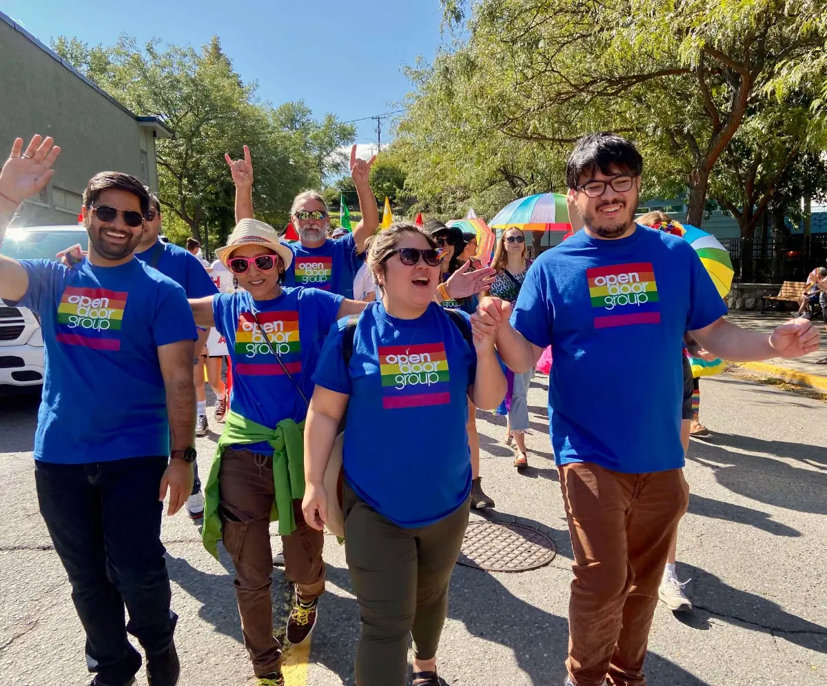 Staff celebrating Pride in Kamloops