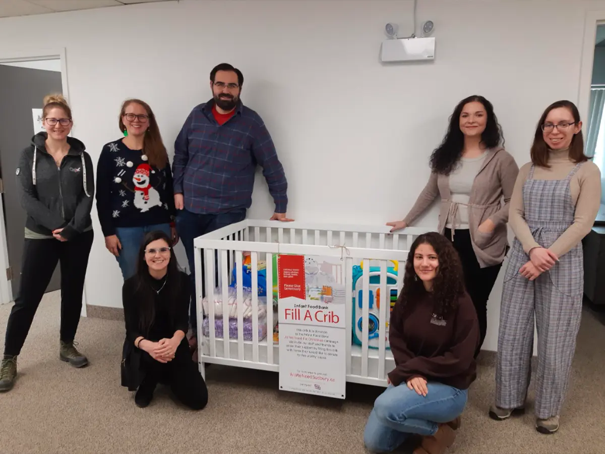 Members of Orix's Sudbury Team with their annual Holiday Charitable Donation initiative.