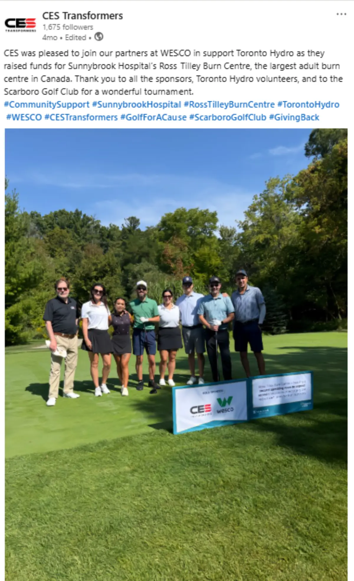 Fundraiser for Sunnybrook Hospital’s Ross Tilley Burn Centre, the largest adult burn centre in Canada.